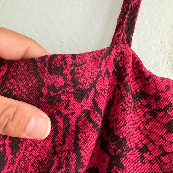 Reformation Morrison Mini Dress in Red Snake Print - Picture 4 of 13